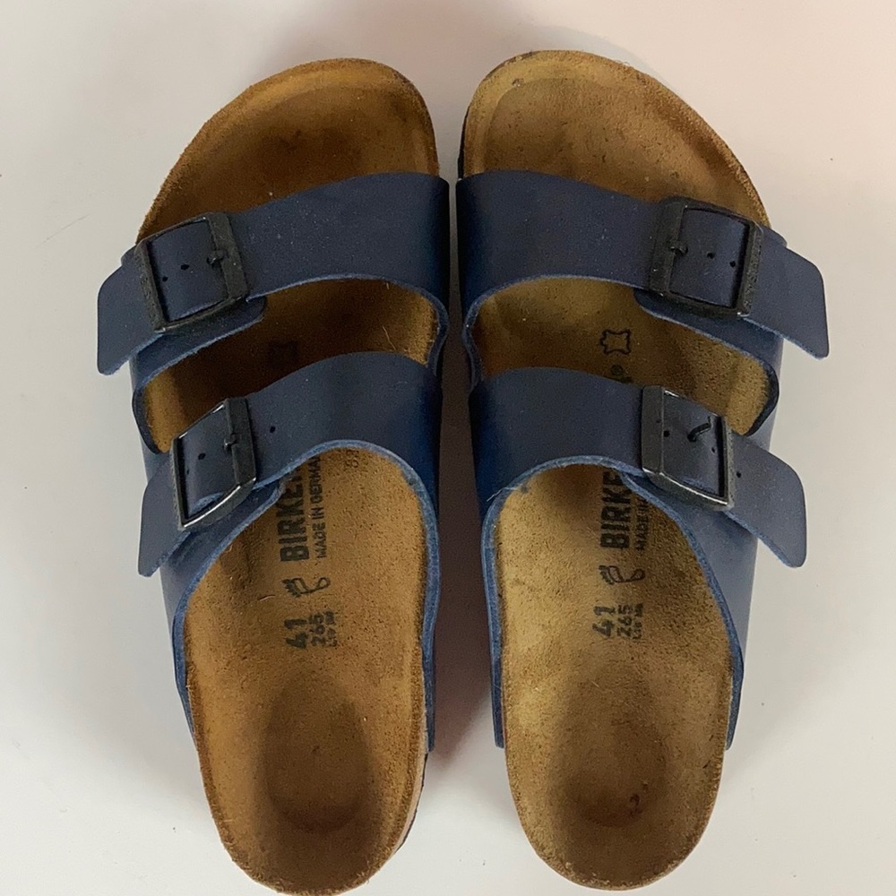 Navy 2 Strap Birkenstock Sandals